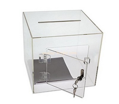 Customized clear acrylic charity collection boxes DBK-397