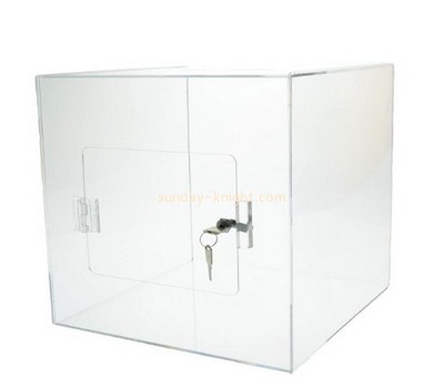 Customized clear acrylic charity donation boxes DBK-401