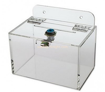 Customized clear acrylic charity money box DBK-402