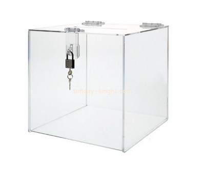 Customized clear acrylic fundraising collection boxes DBK-405