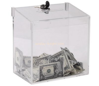 Customized clear acrylic collection boxes for fundraising DBK-408