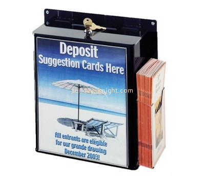 Customized black acrylic school suggestion box DBK-416