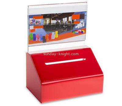 Bespoke red lucite donation boxes cheap DBK-568