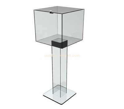 Bespoke transparent acrylic floor standing charity collection boxes DBK-573