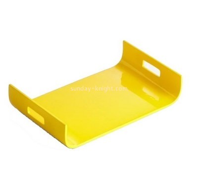 Bespoke yellow acrylic rectangular serving tray STK-028