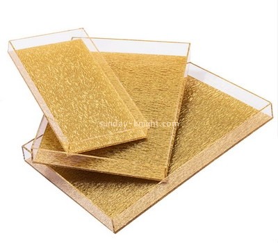 Bespoke acrylic gold serving tray STK-035
