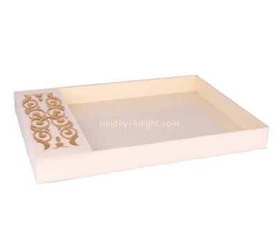Bespoke white acrylic modern serving tray STK-059