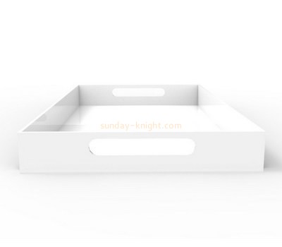 Bespoke white cheap lucite tray STK-078