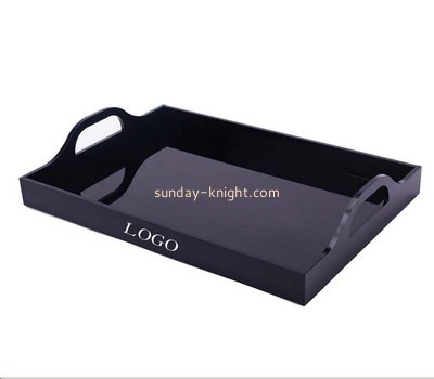 Bespoke black acrylic serving platter with handles STK-094