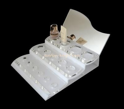 Customize tiered white acrylic cosmetic display stand MDK-170
