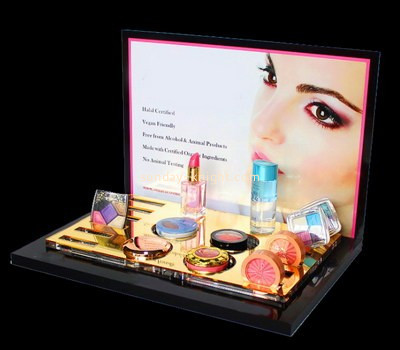 Customize black acrylic cosmetic display stand MDK-205