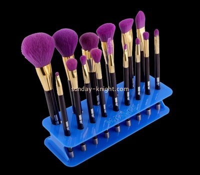 Customize blue acrylic unique makeup brush holder MDK-224