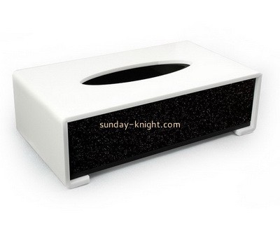 Customize acrylic black and white tissue box cover DBK-868