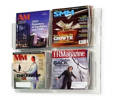 Customize acrylic wall mounted magazine holder BHK-621