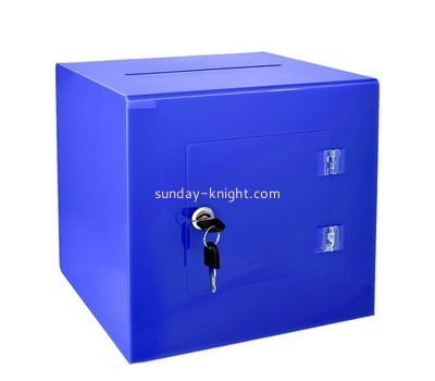 Acrylic blue donation box DBK-900