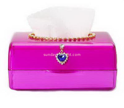 Pink acrylic tissue box DBK-1025