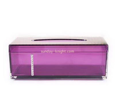 Rectangular purple acrylic tissue paper box DBK-1032