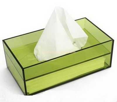 Rectangular green acrylic tissue box DBK-1035