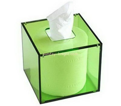 Green square acrylic tissue paper box DBK-1037