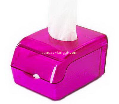 Pink acrylic small tissue box DBK-1040