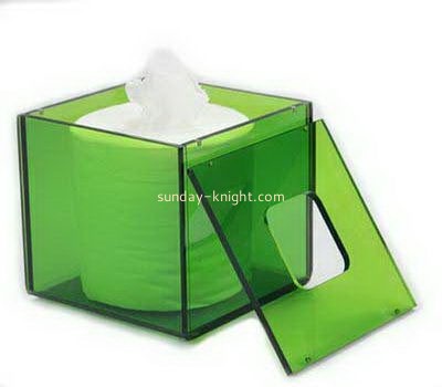 Square green acrylic tissue paper box DBK-1043