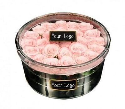 Custom round acrylic rose box with lid DBK-1051