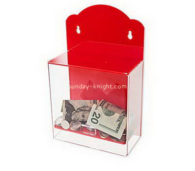 Customize wall hanging acrylic charity box DBK-1072