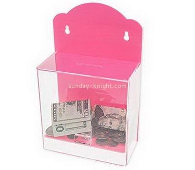 Customize wall hanging acrylic charity box DBK-1067