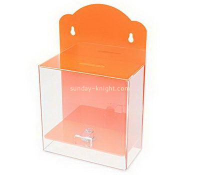 Customize wall acrylic charity box DBK-1069