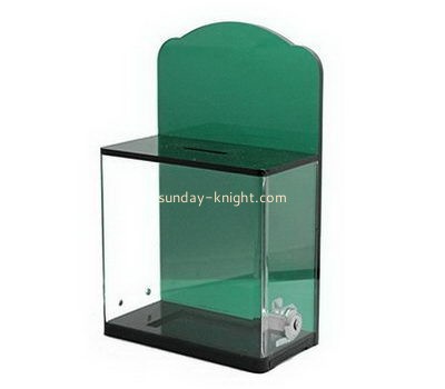 Customize green acrylic charity box DBK-1078