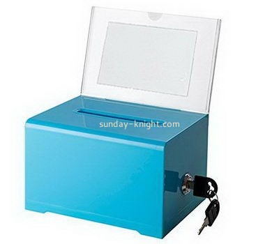 Customize blue acrylic election box DBK-1101