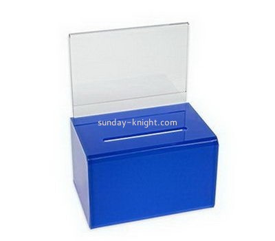 Customize small blue acrylic suggestion box DBK-1102