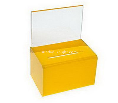 Customize yellow acrylic suggestion box DBK-1104