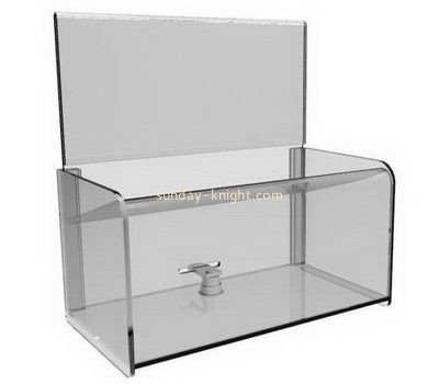 Customize large clear acrylic donation box DBK-1118