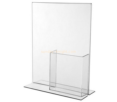 Custom table top acrylic brochure holder with sign holder BHK-707