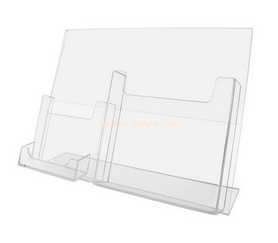 Custom slanted acrylic pamphlet holder with card holder BHK-734