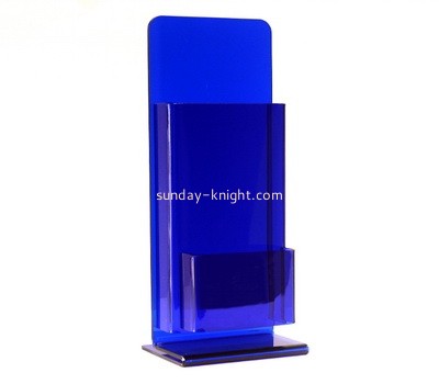 Custom table top 2 tiers blue acrylic leaflet holders BHK-768