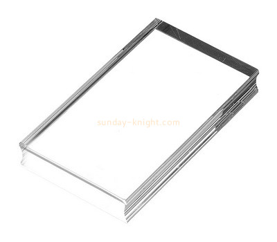 Custom clear acrylic stamping block with finger groove ABK-052