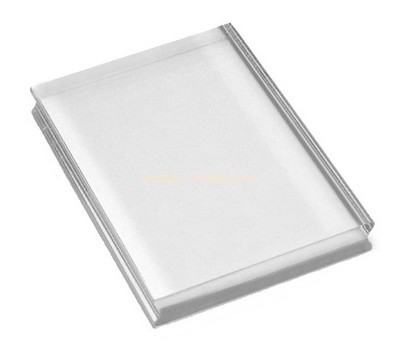Custom clear acrylic stamp block with finger groove ABK-083