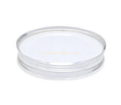 Custom round acrylic stamp block with figner groove ABK-086