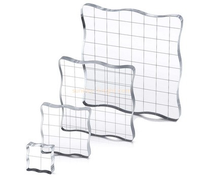Custom plexiglass stamping blocks with grid lines ABK-146