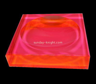 Custom laser cutting neon red acrylic soap dish CAK-201