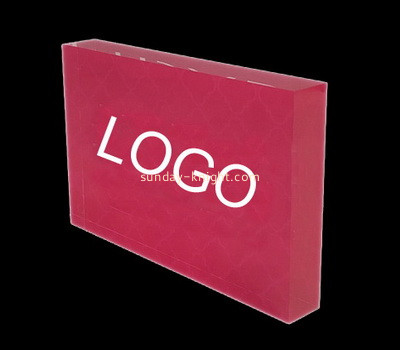 Custom laser cutting purple acrylic logo block CAK-236