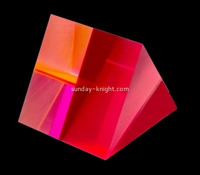 Custom laser cutting triangle neon red acrylic blocks CAK-242