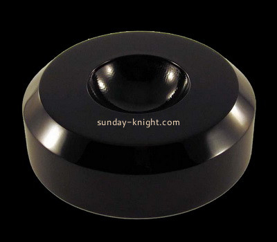 Custom round black acrylic beveled block CAK-259