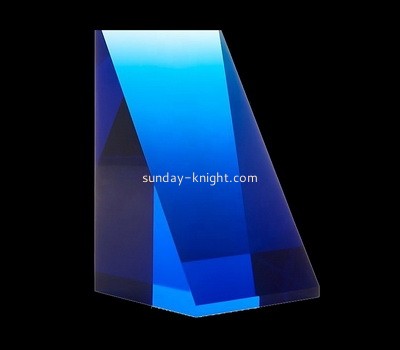 Custom triangle blue acrylic display block CAK-306