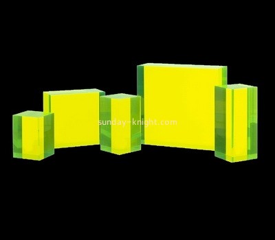 Custom neon yellow acrylic display blocks CAK-314