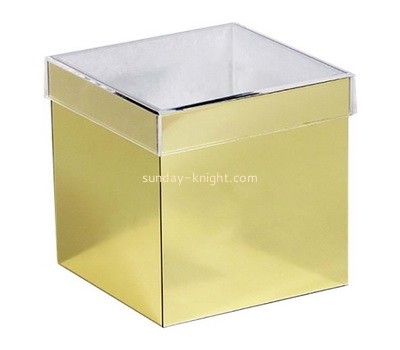 Custom gold mirror square acrylic box DBK-1210