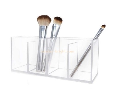 Custom 4-compartment clear acrylic makeup brush organizer holder DBK-1219