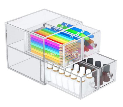 Custom acrylic drawer storage organizer, clear desk case, 4 drawers display container for stationery supplies bathroom home DBK-1228